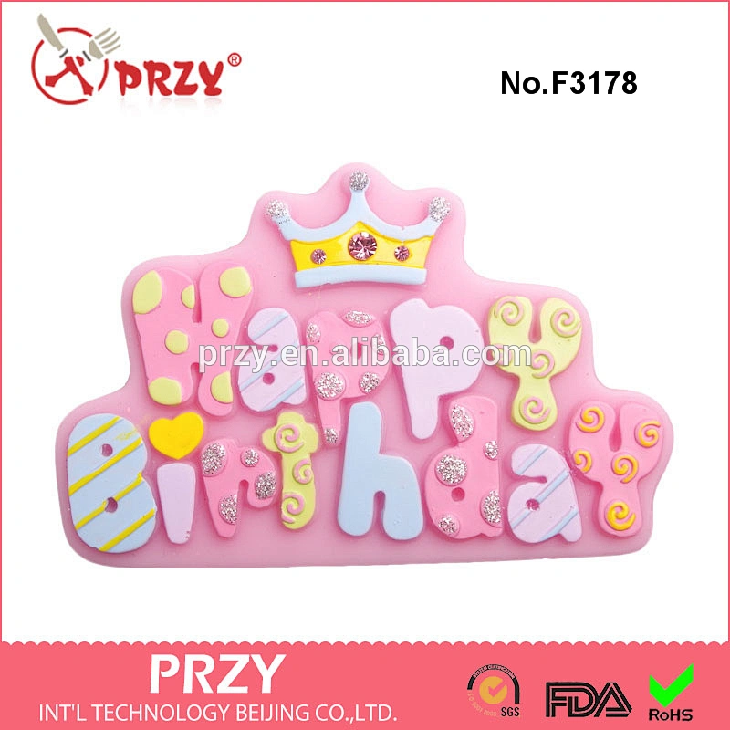 F3178 English Happy birthday candles handmade soap silicone mold plaster mold