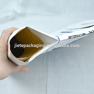 flat square block bottom cement, building glue paper bag with valve port