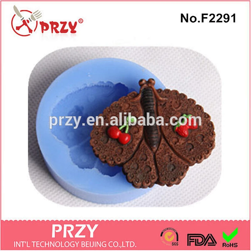 2015 100% food grade butterfly silicone molds for fondant cake