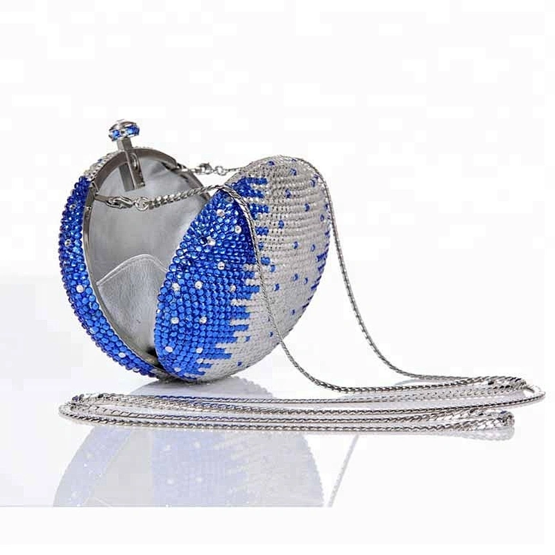 Alibaba china supplier oval shape rhinestone purse wholesale crystal clutch bags