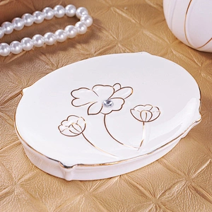 Luxury bathroom accessories soap holder with diamond for stock goods