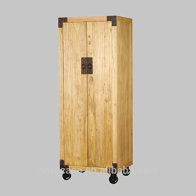 vintage industrial wood color recycle elm wood chinese tall cabinet