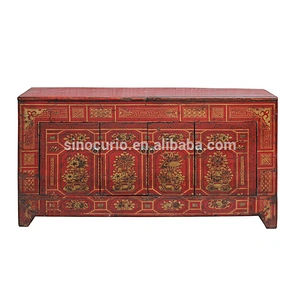 Chinese Living room cabinet Asian Antiques Hand Painted Dongbei Cabinet