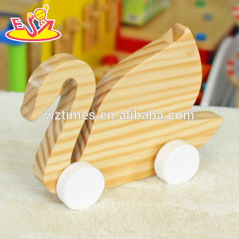2018 venta al por mayor bebé cisne de juguete de madera de alta calidad niños cisne de juguete de madera superior moda niños cisne juguete de madera W05B149