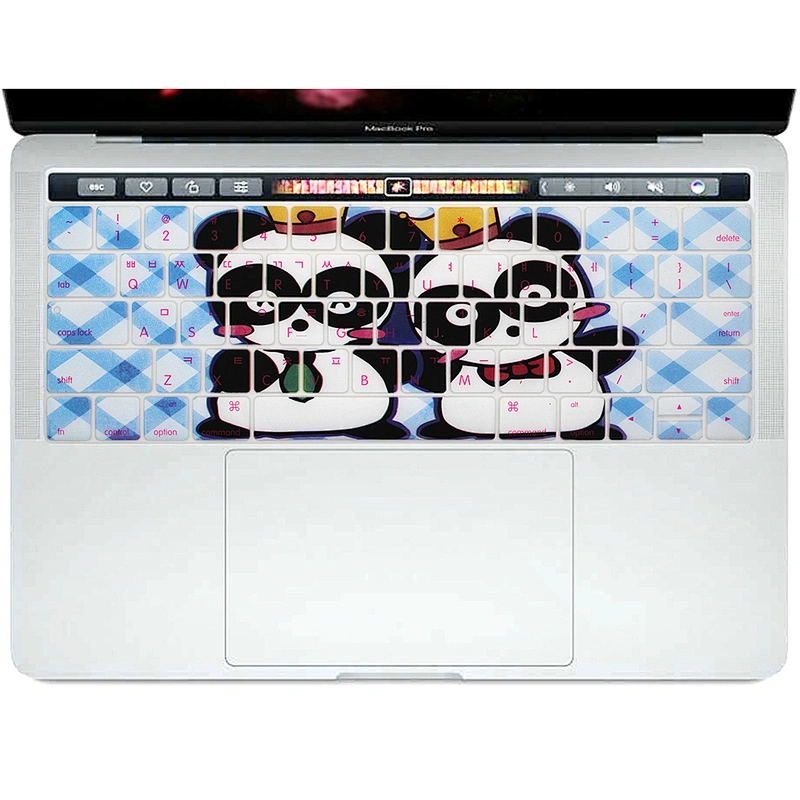 New stylish design silicone korean keyboard protective skin for Macbook pro 13 With Touch Bar,korean keyboard cover