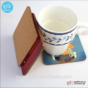Promotion customized printed hot selling new designed family cleaning cork coasters