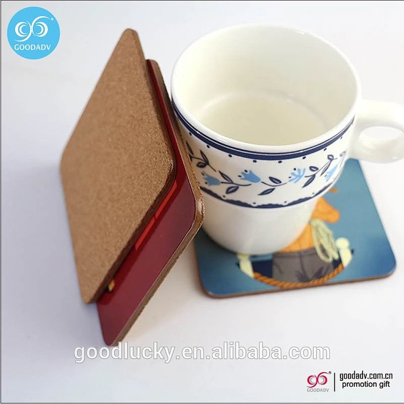 Promotion customized printed hot selling new designed family cleaning cork coasters