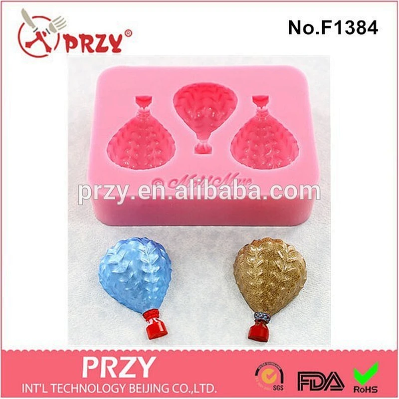 Eco-friendly fondant Hot Air Balloon resin silicone mold