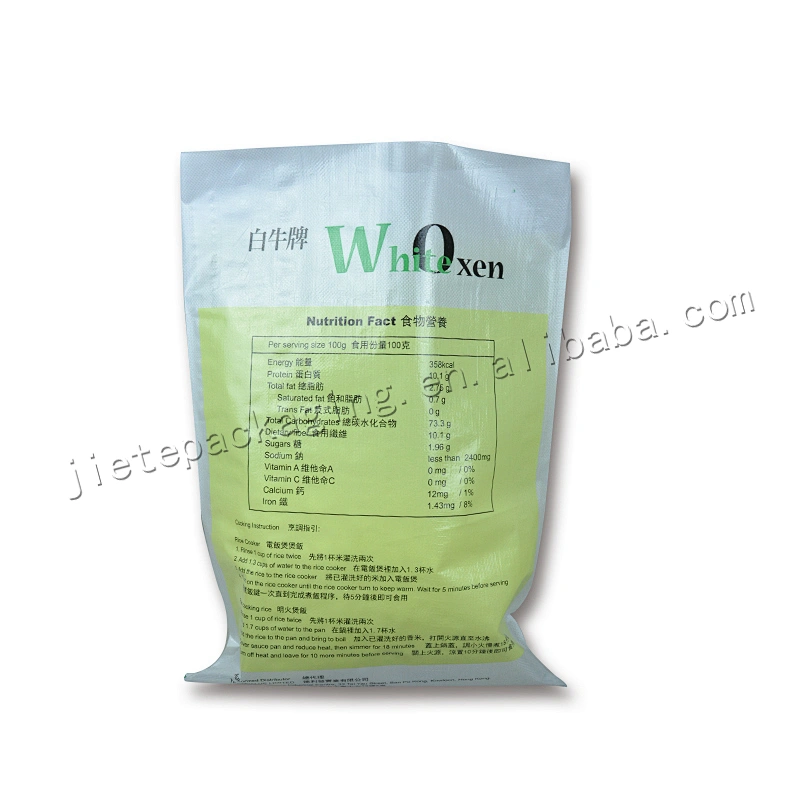 Customized wholesale 25kg plastic laminated pp woven jasmine rice bag