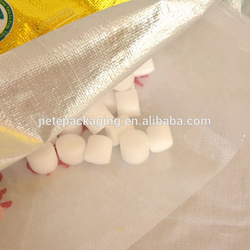 custom order new design raw material aluminium films surface pp woven 25kg thailand, basmati rice packing bag from China factory