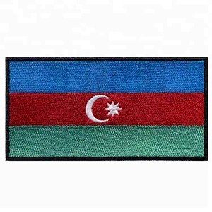Buy Discount Azerbaijan country flag patch cheap embroidered patches with iron on backing