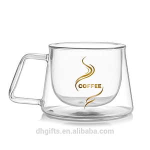 Guangzhou factory heat resistant glass coffee cup beautiful coffee cups glass cups