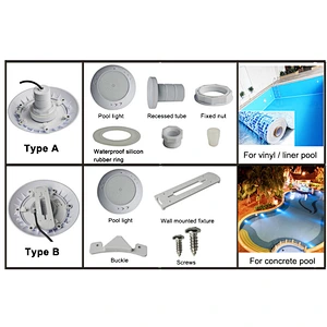 12w rgb color changing led underwater waterfall pool light for vinyl liner fiberglass swimming pool