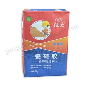 20kg kraft paper stand up cement valve bag for ceramic tile adhesive