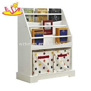 Wholesale multi-function white wooden children storage bins for sale W08C241