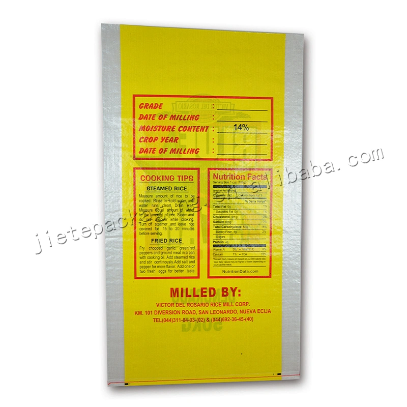 Color printed laminated 50kg pp woven grain bag,sack for rice,flour,feed,seed packing