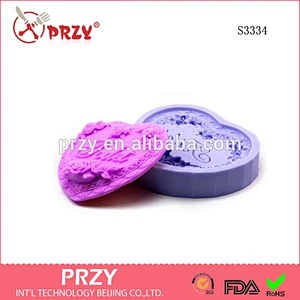 S3334 Beijing heart flower handmade soap mould for toilet heart silicone mould for soap