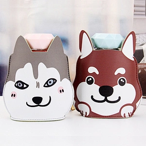 10 oz Portable High Brocosicate Glass Mug Water Glass Cup with Animal Pattern Leather Cover for Gift