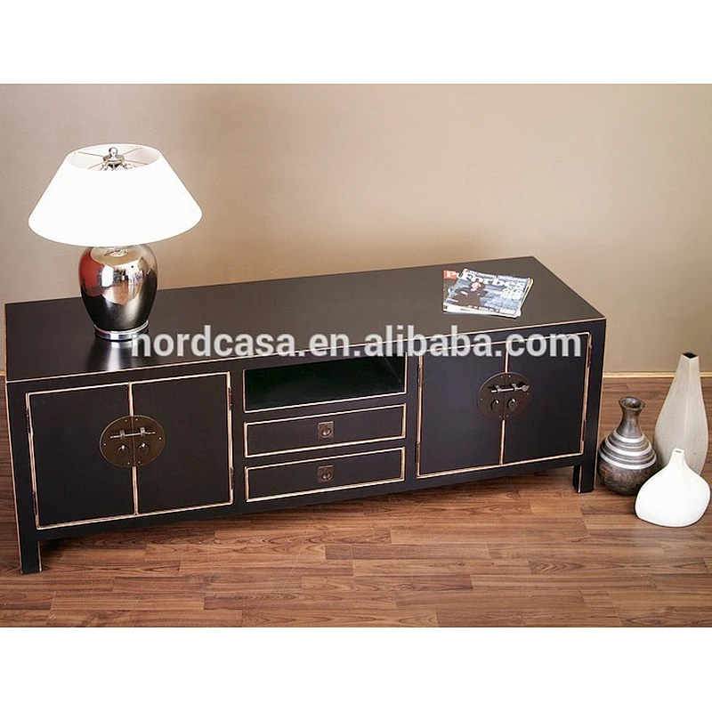 wooden color antique reproduction distressed sideboard buffet tv media console