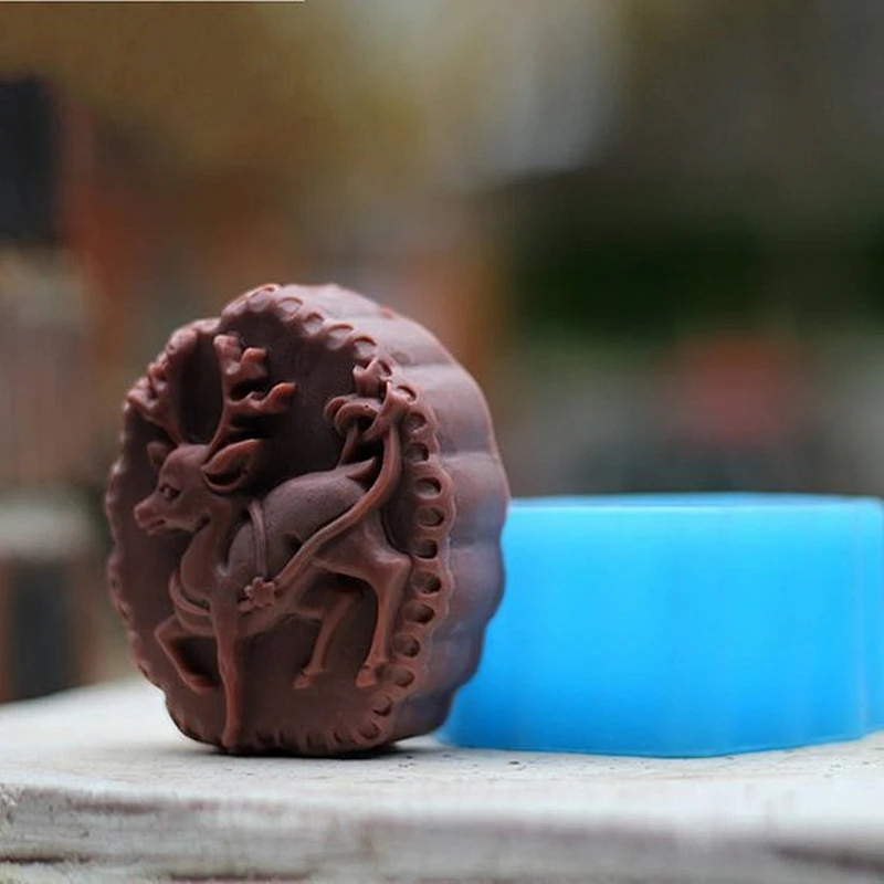 Christmas Deer pattern Soap Mold Handmade soap Candle Candy Cake Chocolate mold Silica