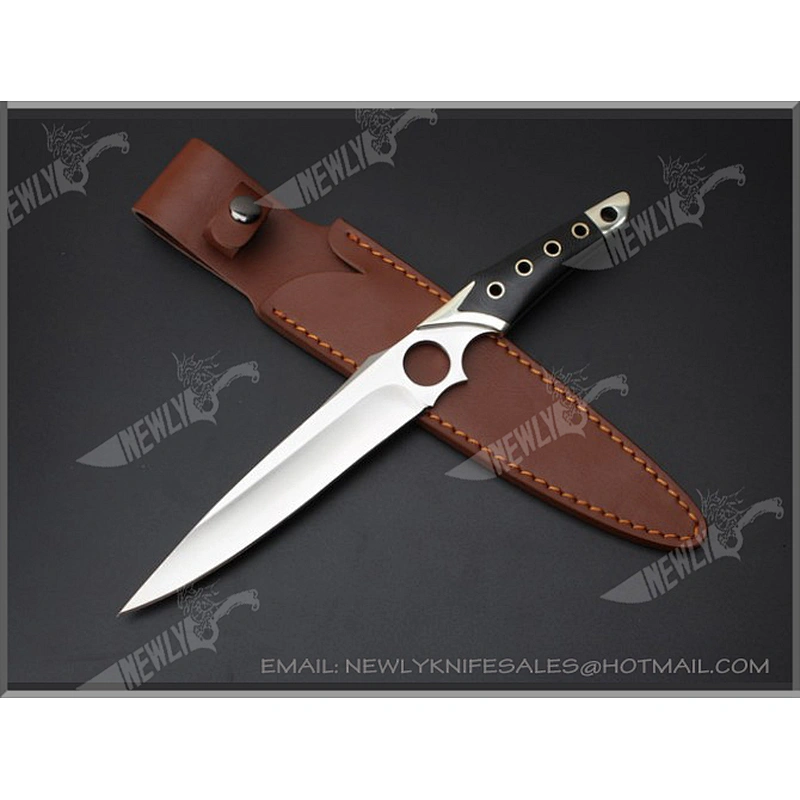 Professional Cutting Knives Leather Sheath Camping Survival Tactical Knife