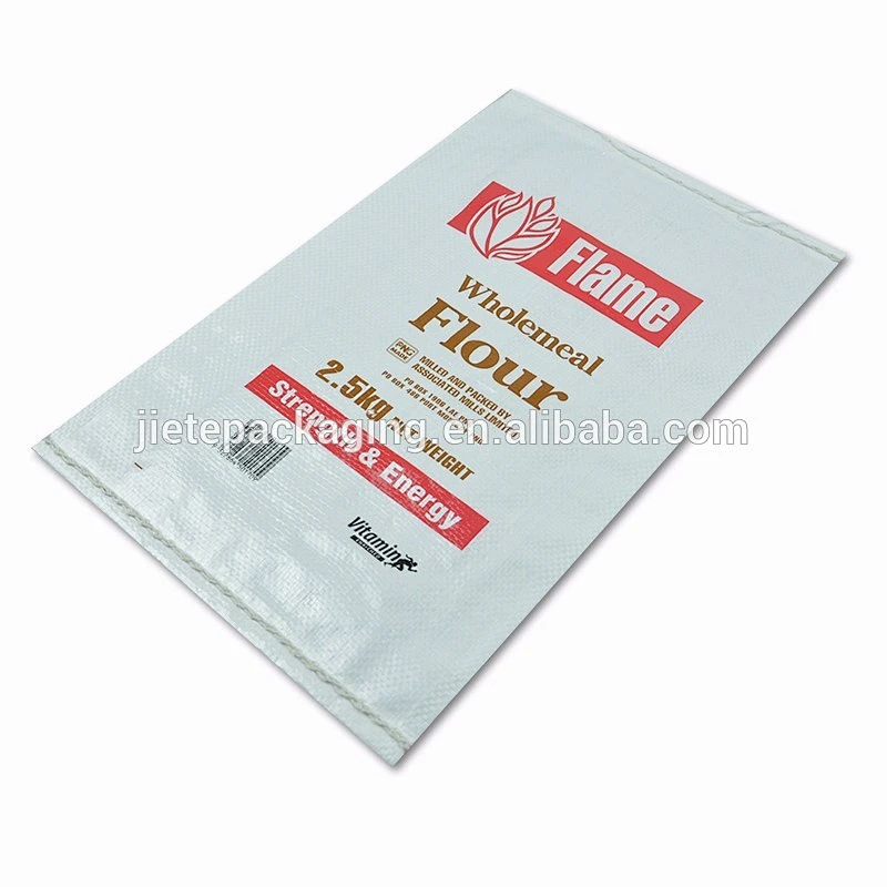Agriculture and industrial use 100% new pp material recyclable polypropylene fabric bag packaging wheat flour, kind powder 50kg