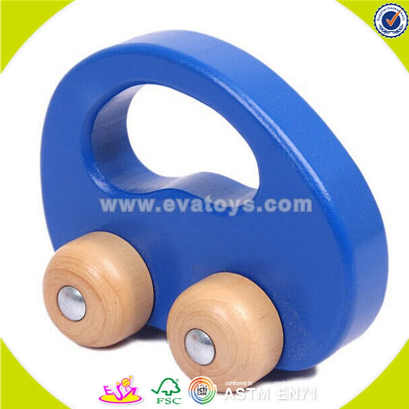 wholesale children mini wooden pull cart toy, fashion design blue wooden pull toy, popular toddler wooden pull toy W05B081