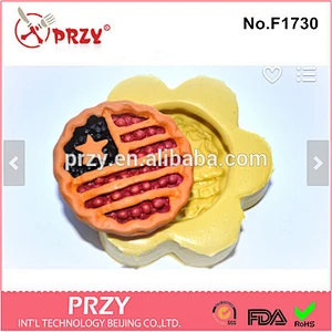 2015 hotsale Amercian Flag Pie fondant silicone cake mold