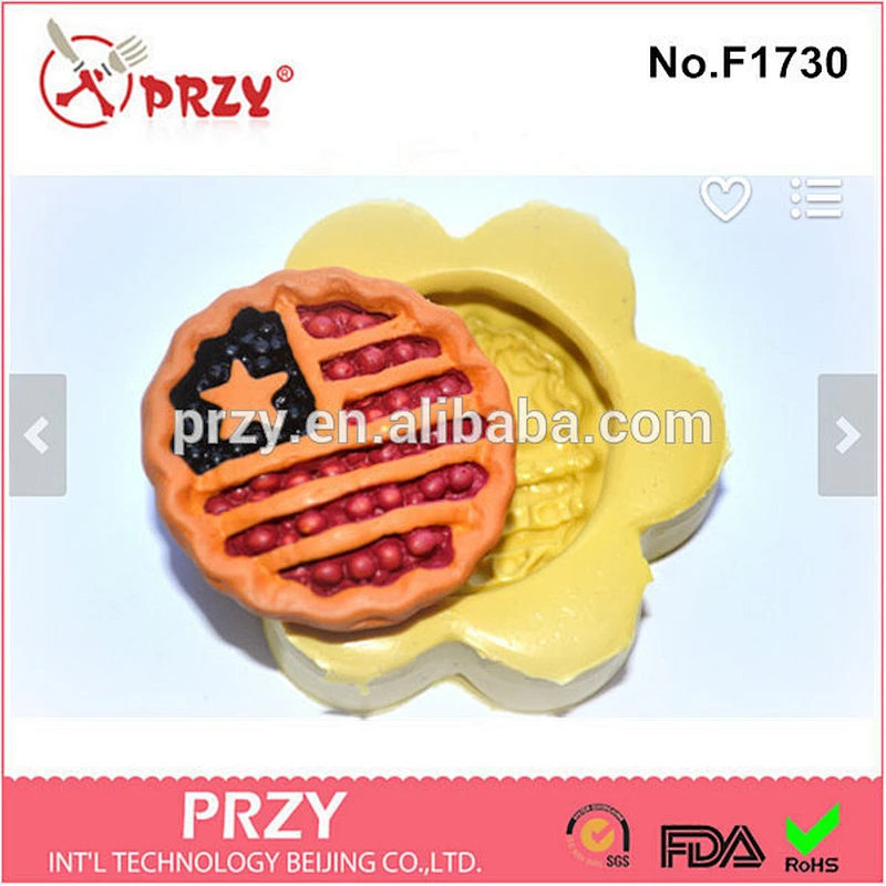 2015 hotsale Amercian Flag Pie fondant silicone cake mold