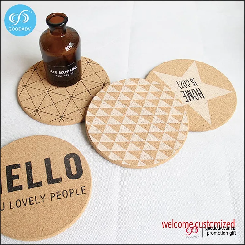 GOODADV factory custom drinking cup coaster with custom designs cork coaster custom coaster