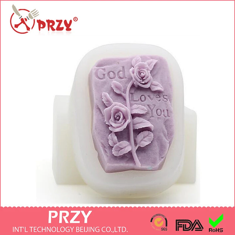 S4075 PRZY High-end DIY handmade soap mold God save gift SOAP flower silicone mould making materials