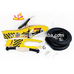Wholesale top quality kids wooden walking balance bike with funny pattern W16C097-1