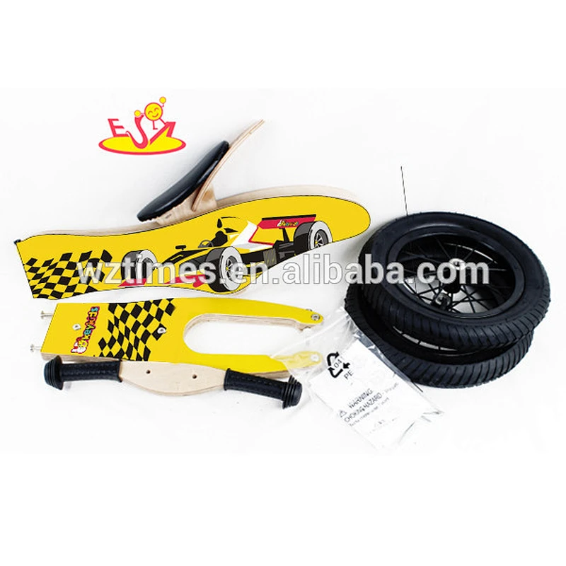 Wholesale top quality kids wooden walking balance bike with funny pattern W16C097-1