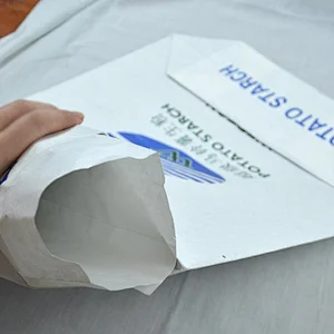 Custom white kraft paper valve pocket for raw powder, flour packing