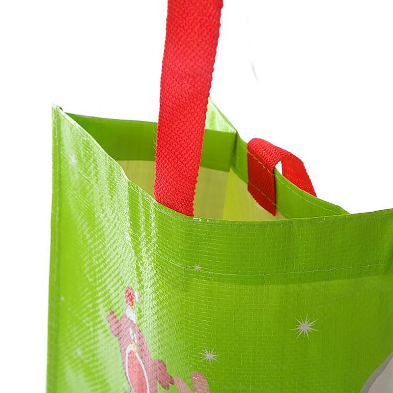 Custom green printing non-woven bag belt handle for toy packaging