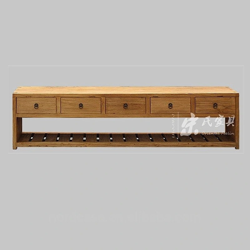 wood color reclaimed wood antique style chinese tv cabinet