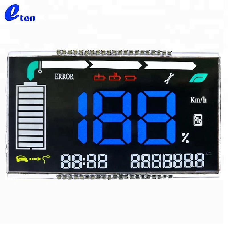 OEM segment black speedometer VA display indicator custom size lcd screen