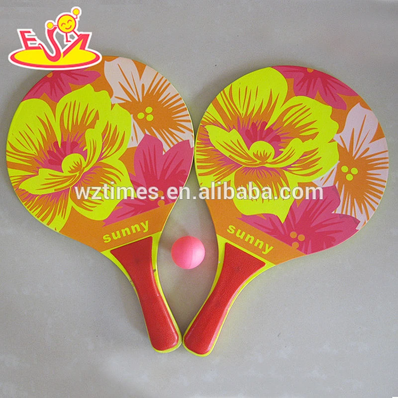 Wholesale funny outdoor interactive game wooden beach racket for entertainment W01A097