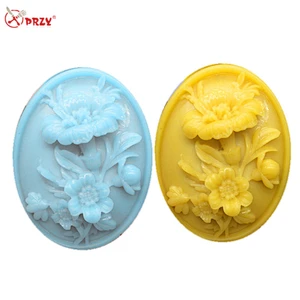 S8228 Oval soaps Molds holder flower 3D food grade Silicone Soap mold handmade soap molds