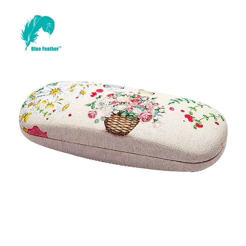 Floral Butterfly Pattern Striped Eyewear Case for Daily Protection
