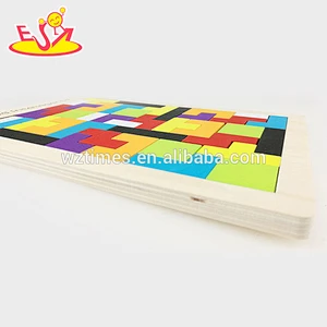 2018 wholesale baby toy wooden tetris intelligence kids toy wooden tetris popular children toy wooden tetris W13A102