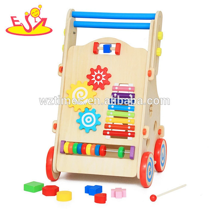 wholesale high quality wooden baby walker outdoor wooden baby walker W16E052