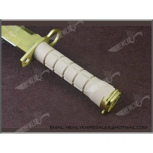 China Army Knife Titanium Blade Military Combat Knife With K Sheath