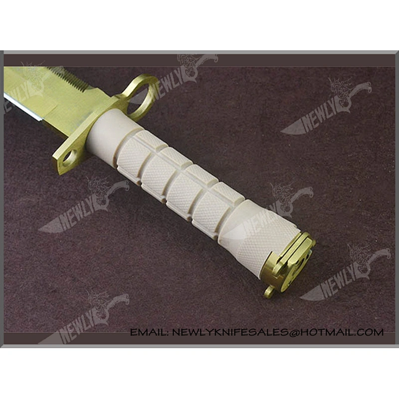 China Army Knife Titanium Blade Military Combat Knife With K Sheath