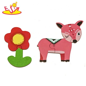 2019 Mosaic design children wooden animal puzzle games for wholesale W14N011