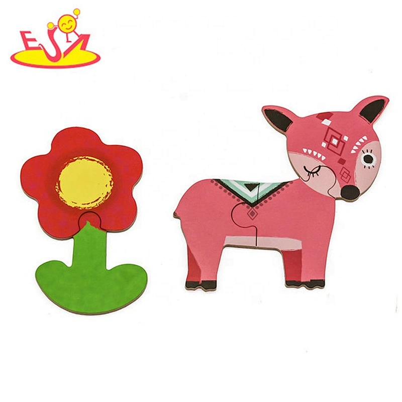 2019 Mosaic design children wooden animal puzzle games for wholesale W14N011