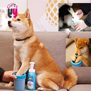 Dog Foot Paw Cleaner Portable Pet Foot Paw Washer Cup Soft Paw Cleaning Brush Cup for Medium Dogs