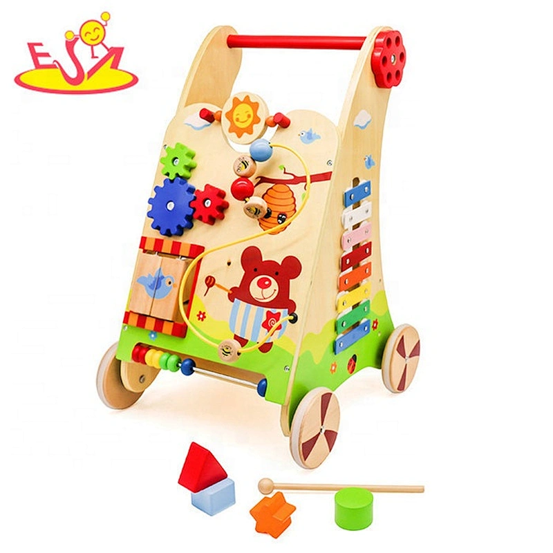 2019 Ready to Ship educational wooden activity walker toy for toddlers W16E034