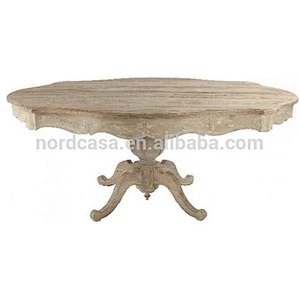 Shabby chic solid wood rustic furniture round dining table