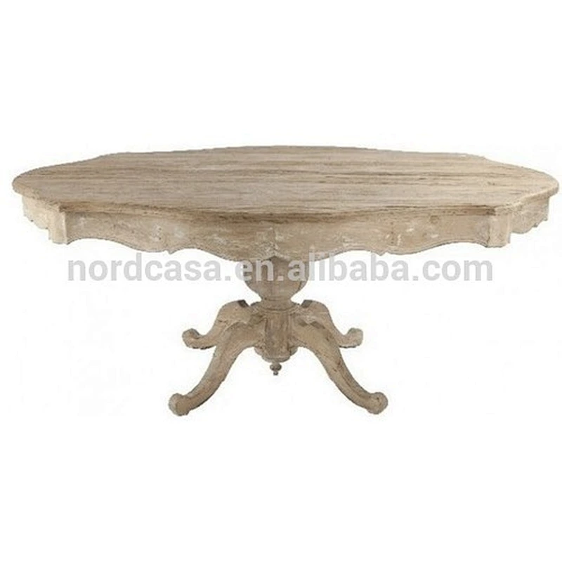 Shabby chic solid wood rustic furniture round dining table